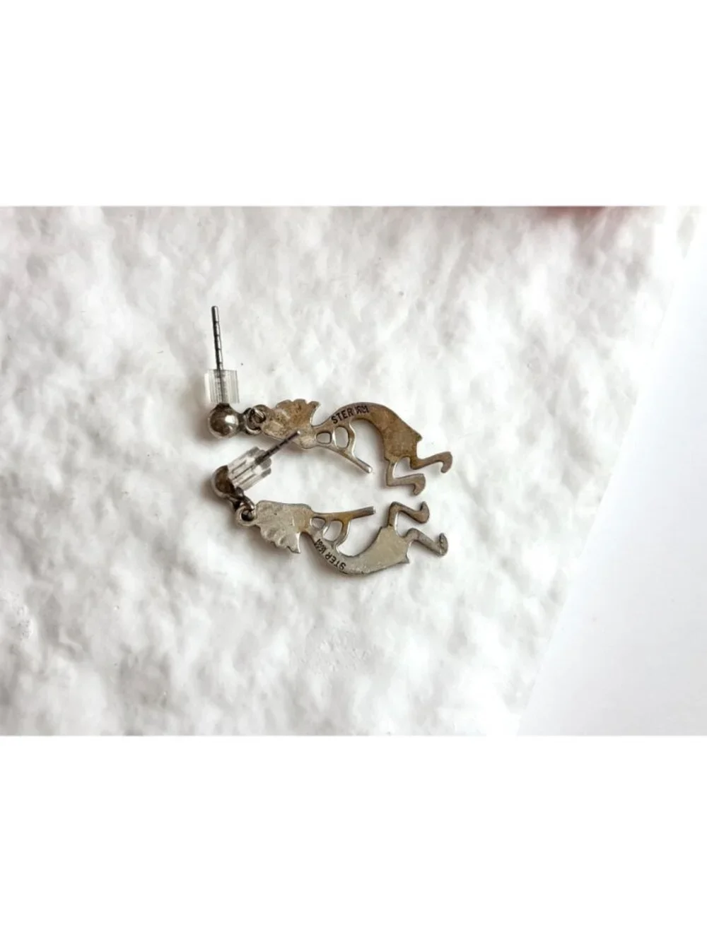 Wheeler Manufacturing SW Kokopelli Deity Vintage Sterling Silver 925 Earrings